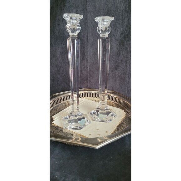 MIKASA Clear Crystal Glass CAMBRIDGE 11.5" Candlesticks Holders Candle Holder - Picture 5 of 10